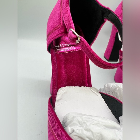 Jeffrey Campbell Low Down Platform Fuchsia Velvet - Picture 12 of 15